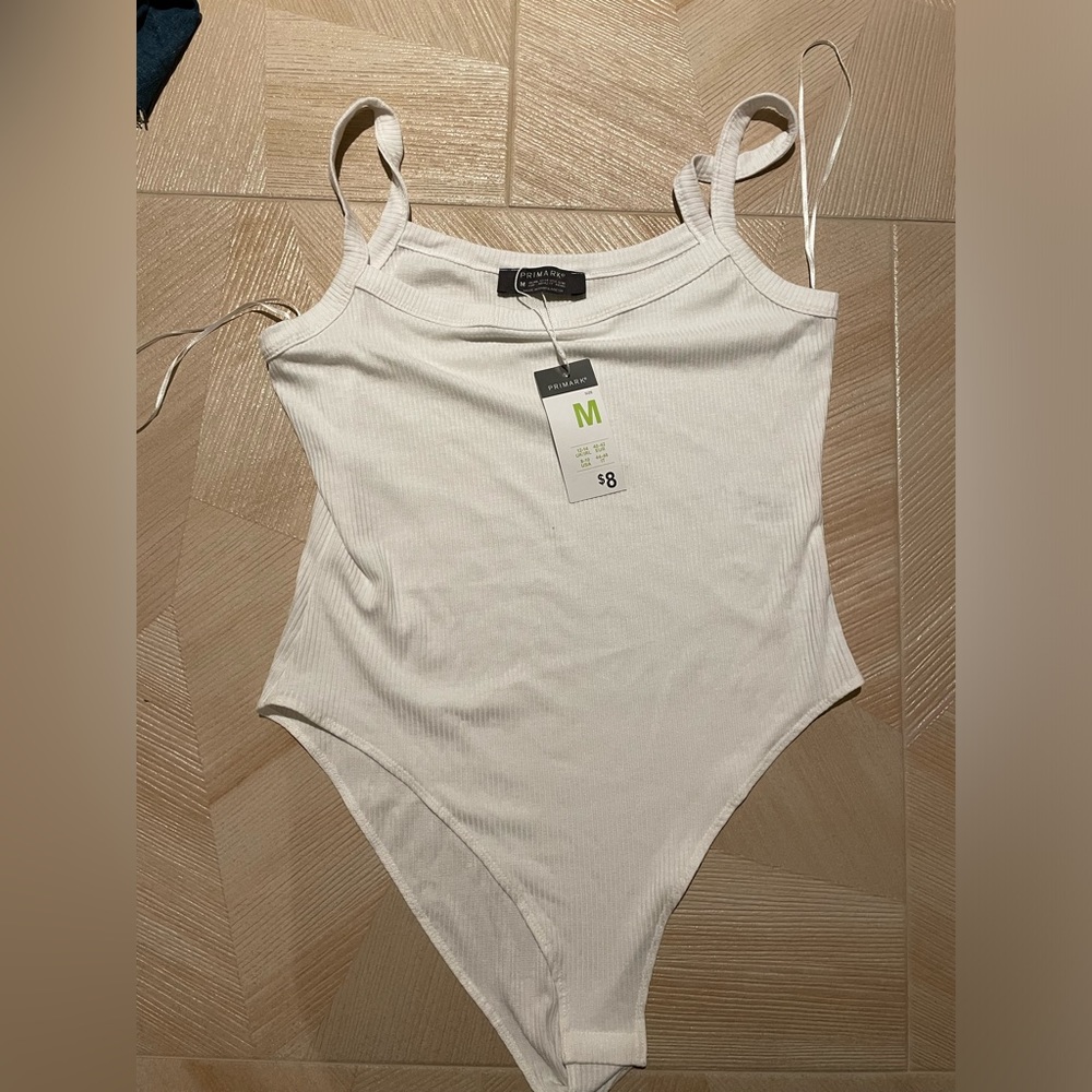 NWT Primark Sleeveless White Bodysuit - Brand New with Tags Size M